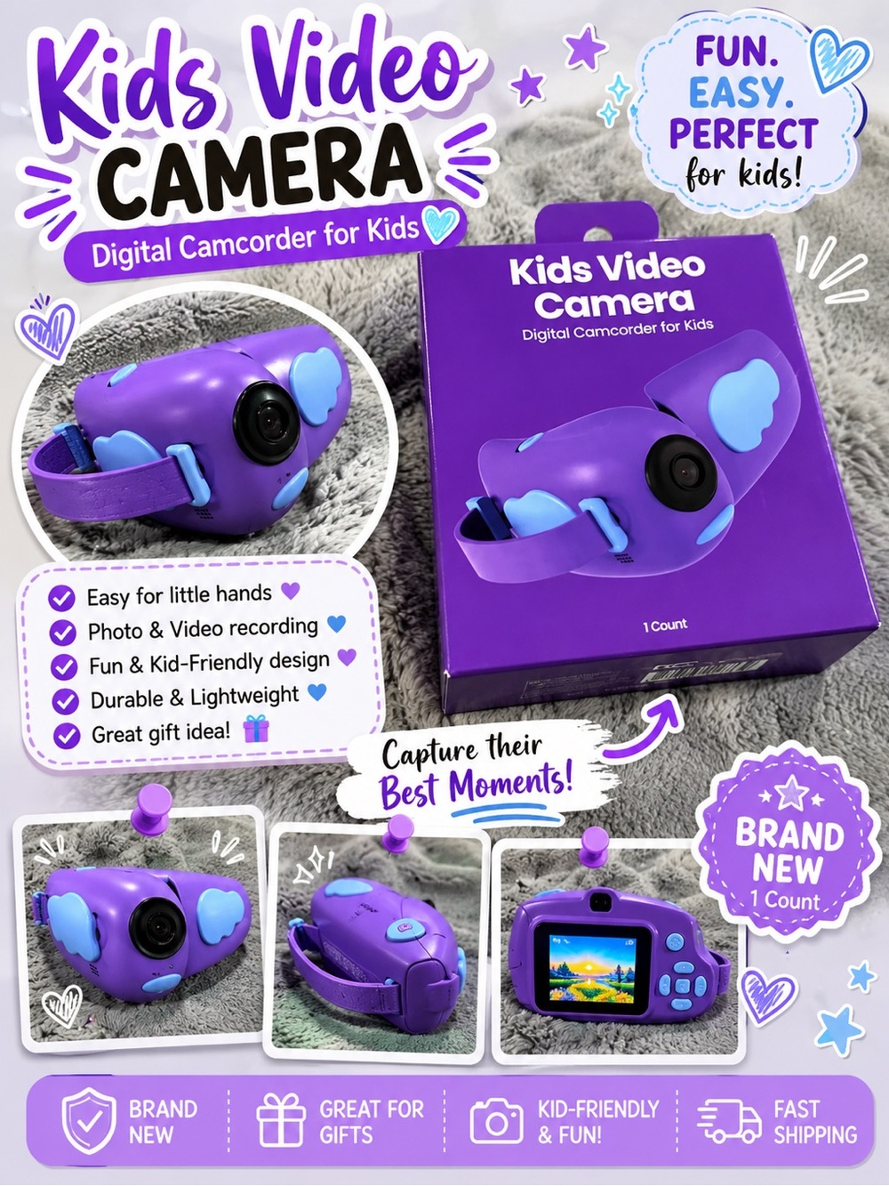 📸💜 Kids Video Camera – Brand New 💜📸